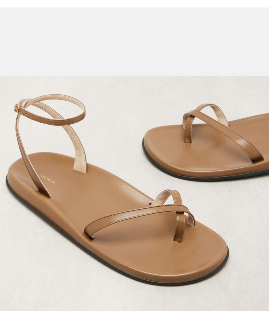 THE ROW Коричневые кожаные сандалии, фото 7