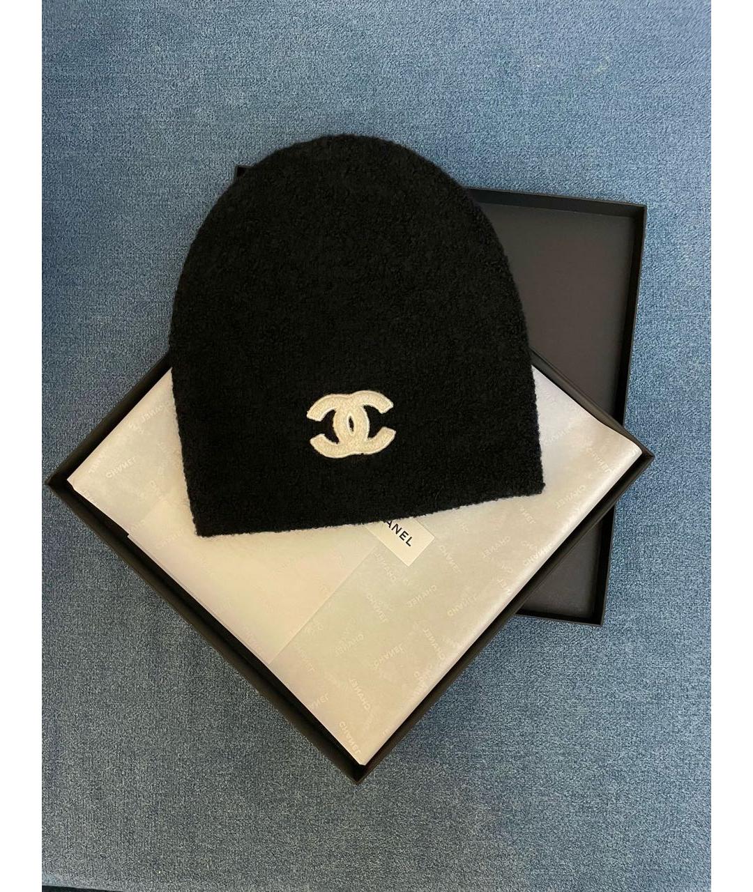 CHANEL Черная кашемировая шапка, фото 4