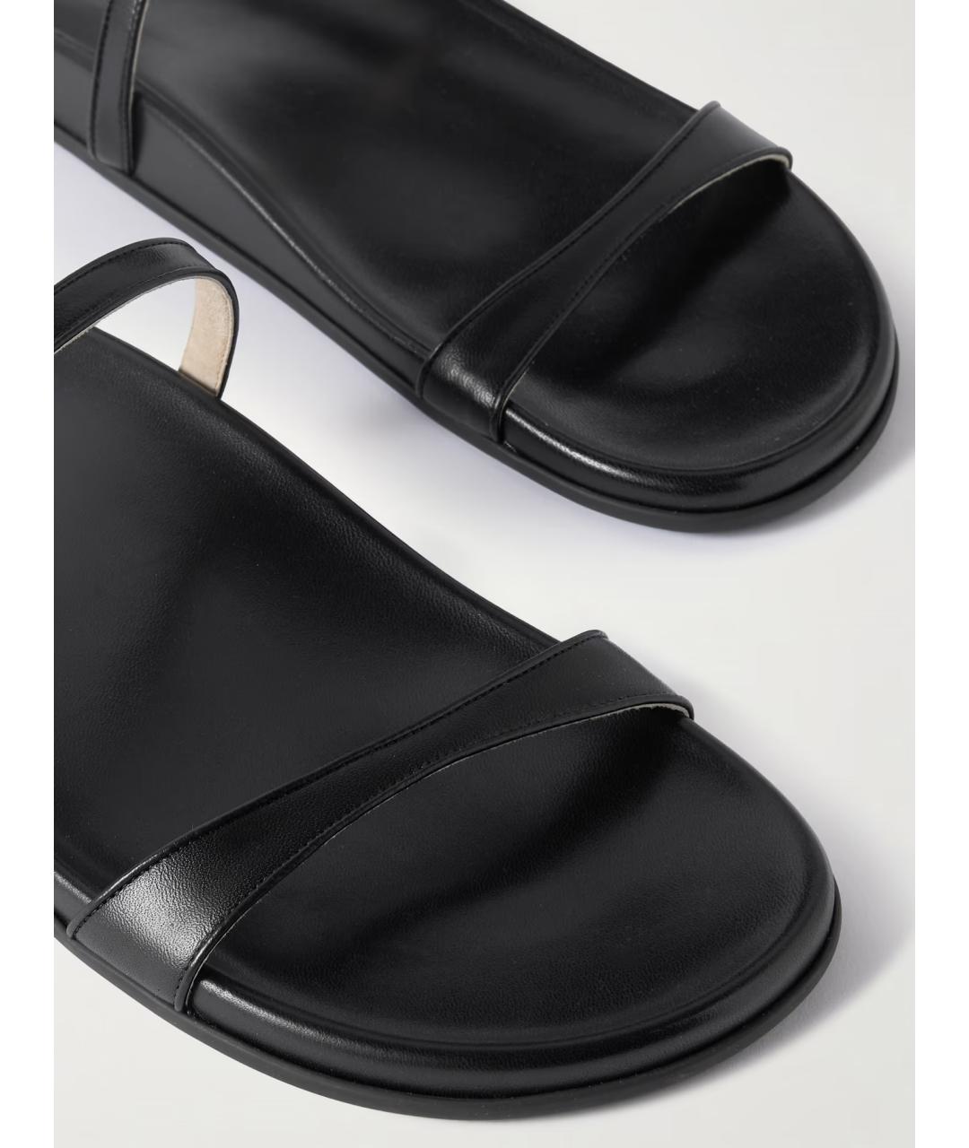 THE ROW Черные кожаные шлепанцы, фото 4