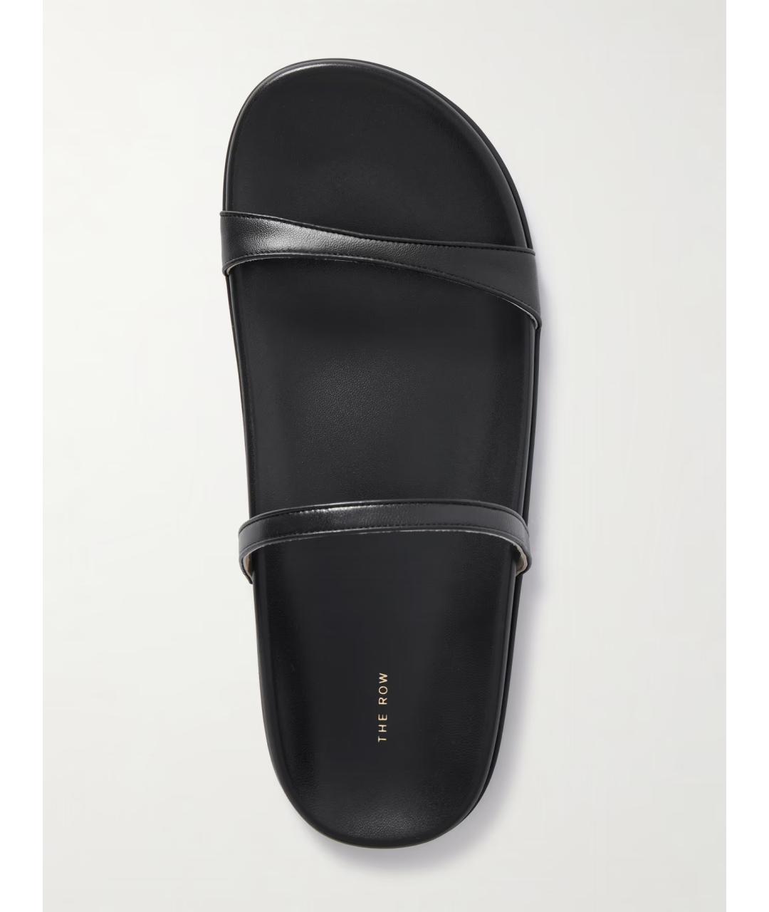 THE ROW Черные кожаные шлепанцы, фото 5