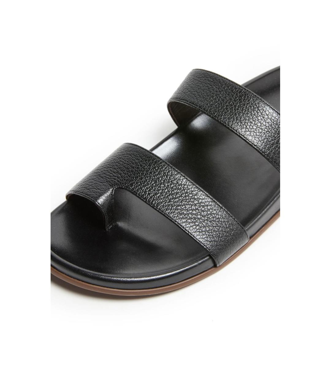 THE ROW Черные кожаные шлепанцы, фото 3