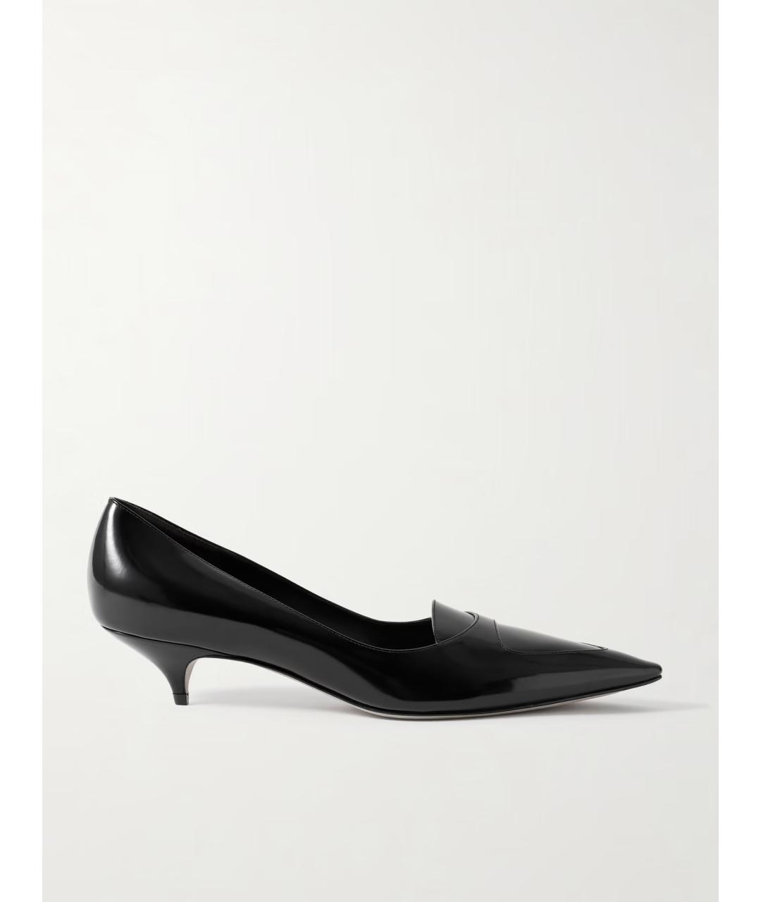 THE ROW Черные кожаные лодочки на низком каблуке, фото 5