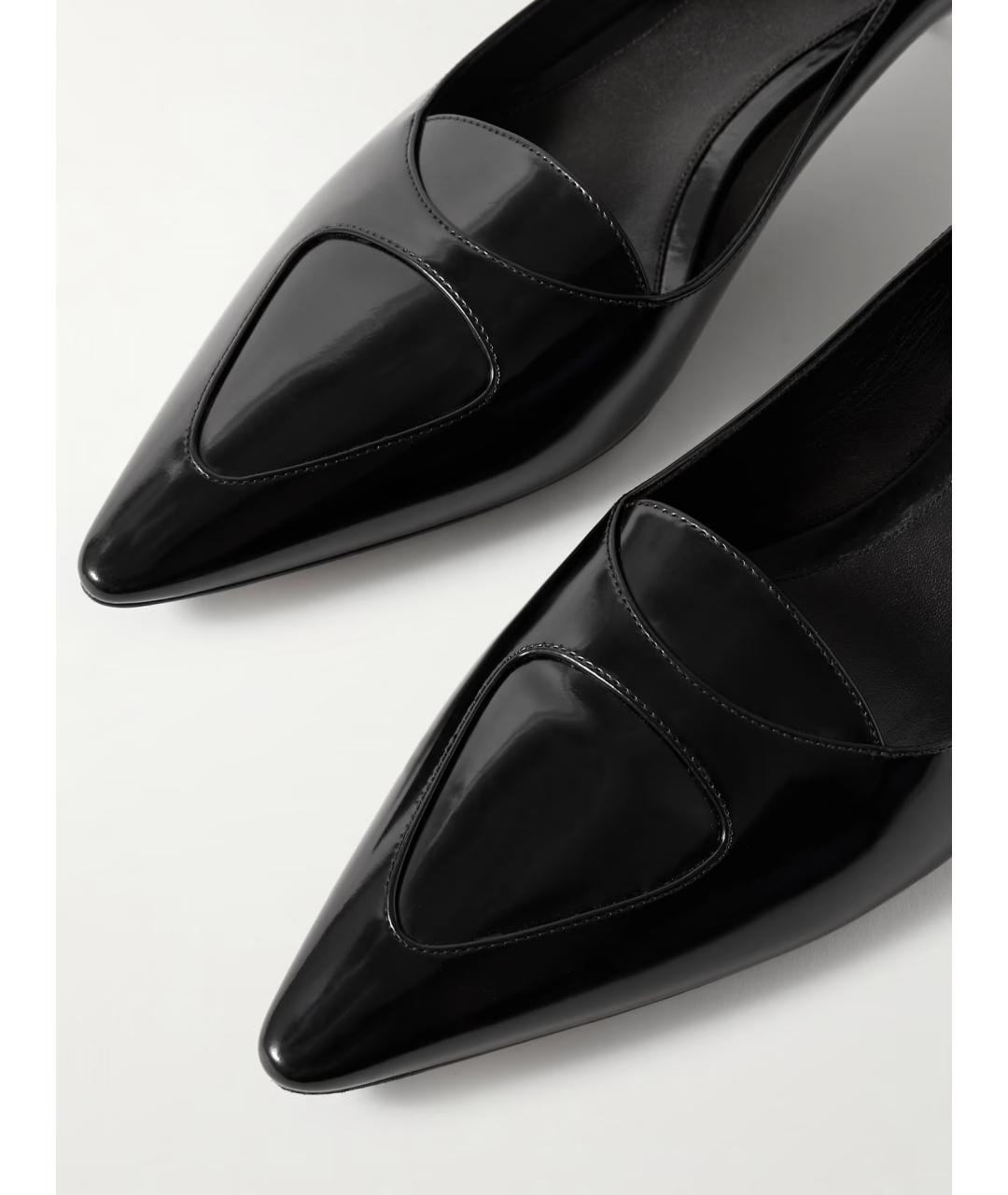 THE ROW Черные кожаные лодочки на низком каблуке, фото 4