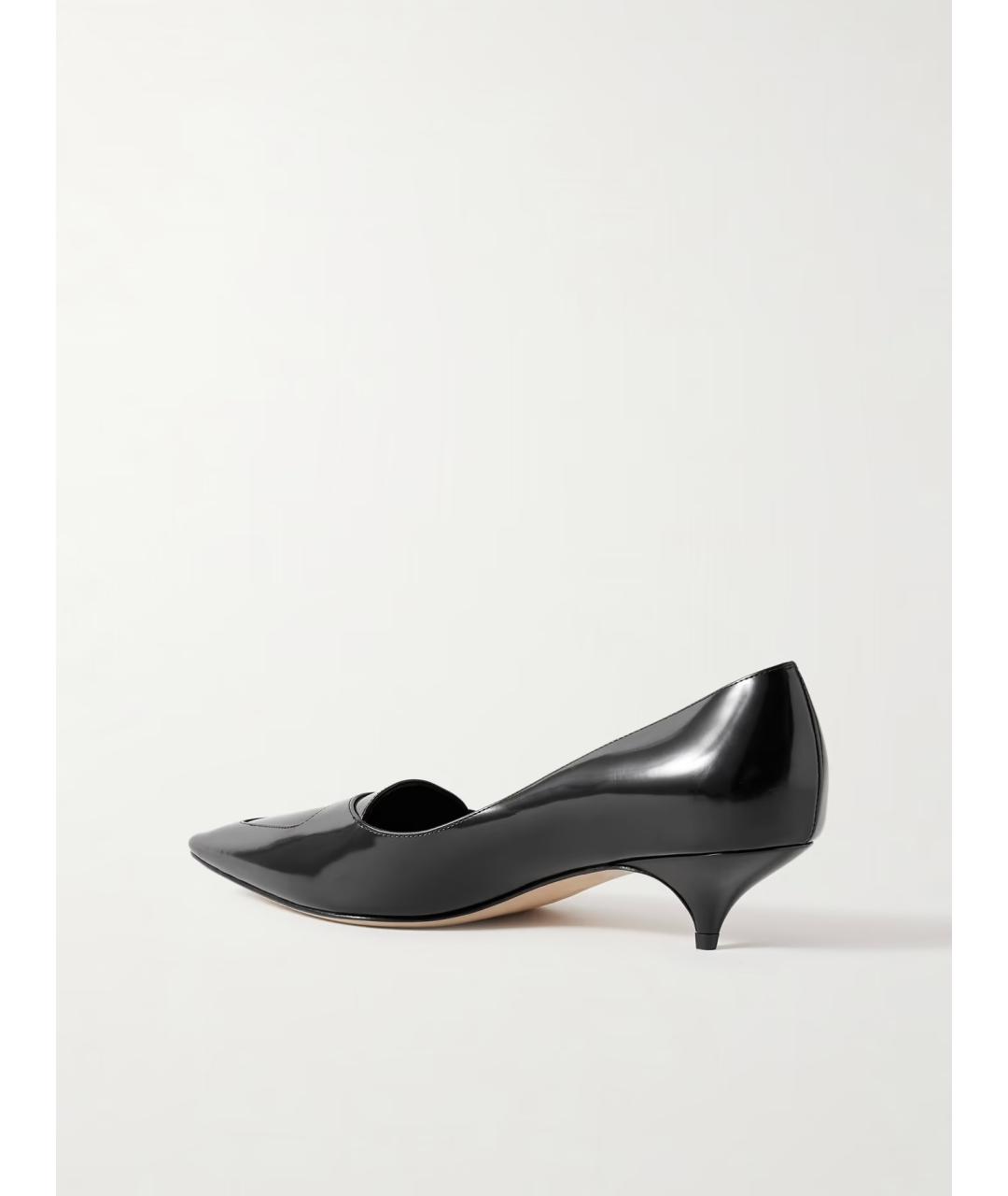 THE ROW Черные кожаные лодочки на низком каблуке, фото 3