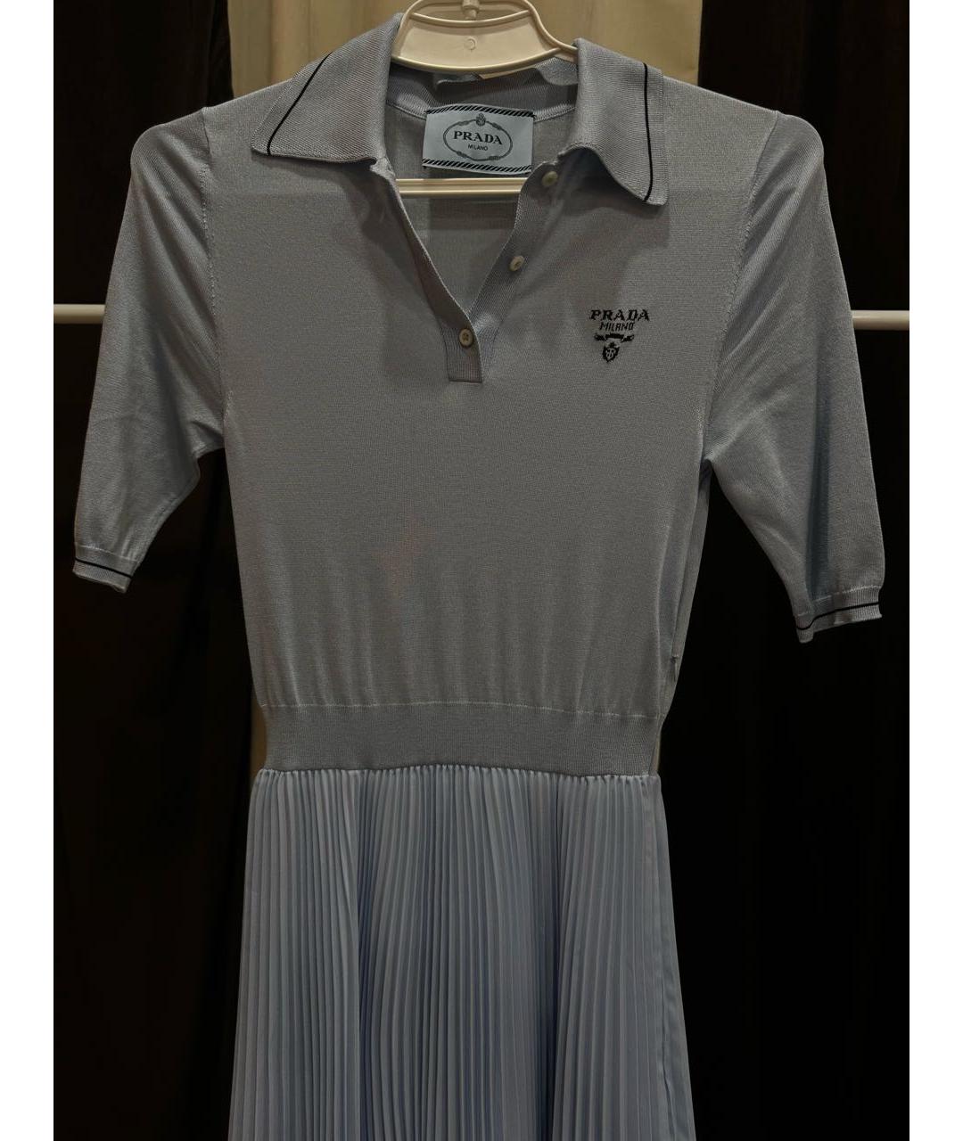 PRADA Голубое повседневное платье, фото 4