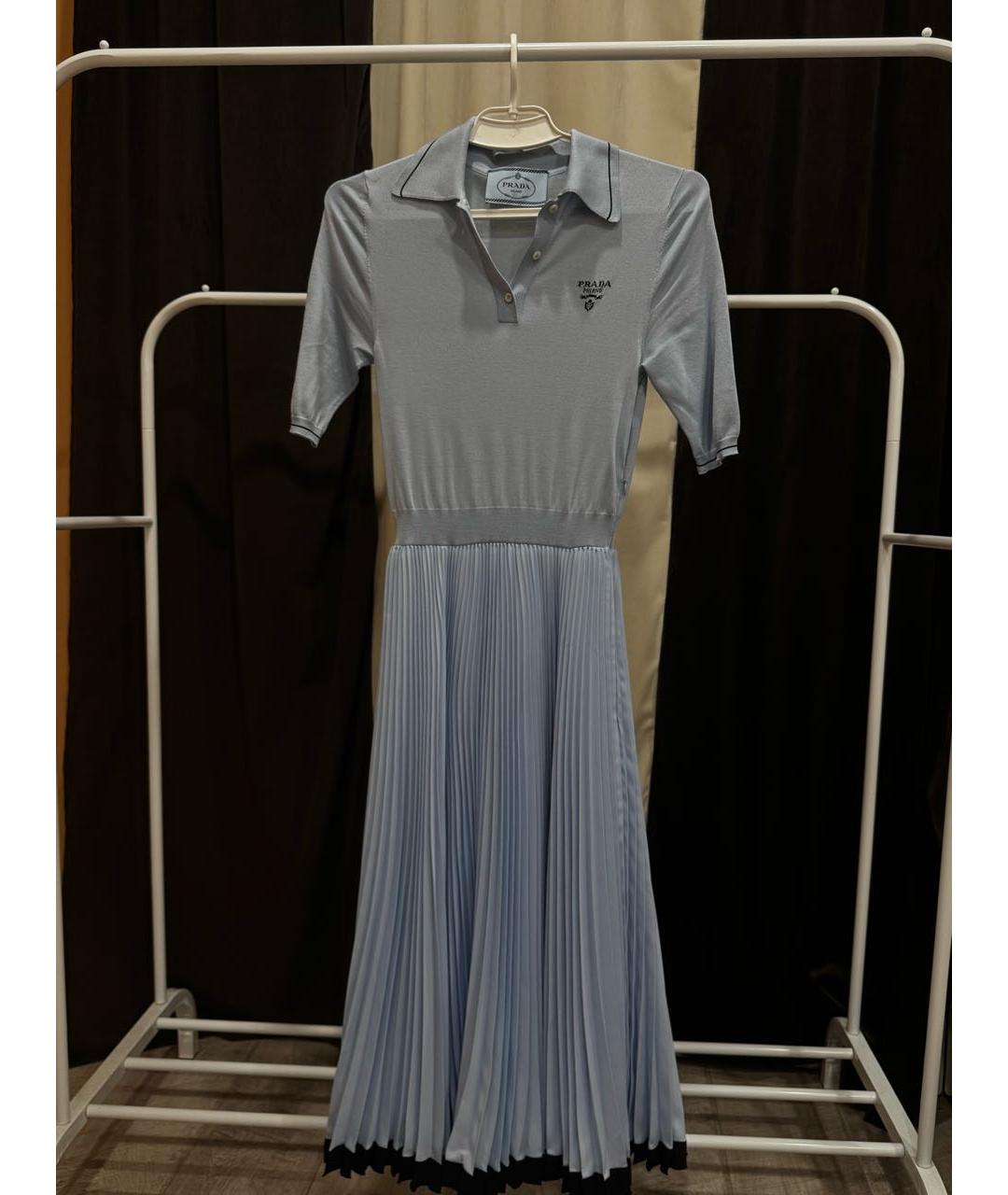PRADA Голубое повседневное платье, фото 3