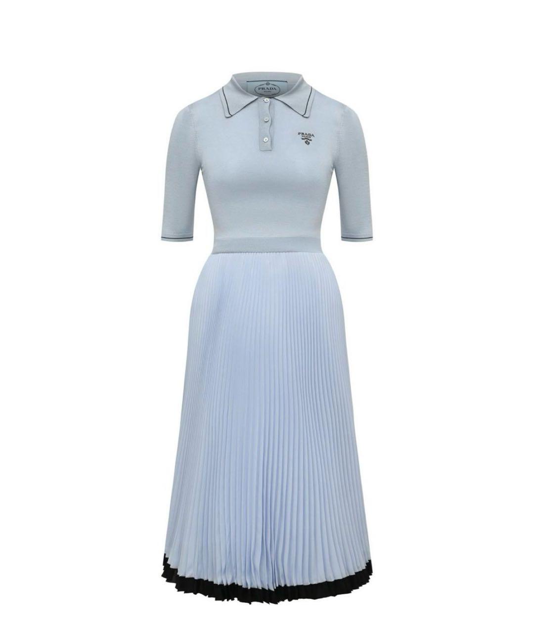 PRADA Голубое повседневное платье, фото 5