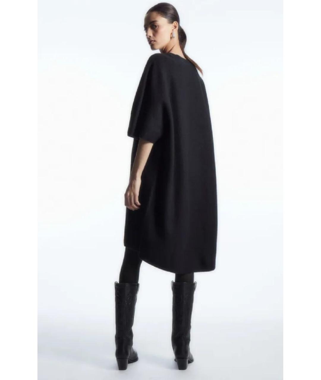 COS Темно-синее шерстяное повседневное платье, фото 3