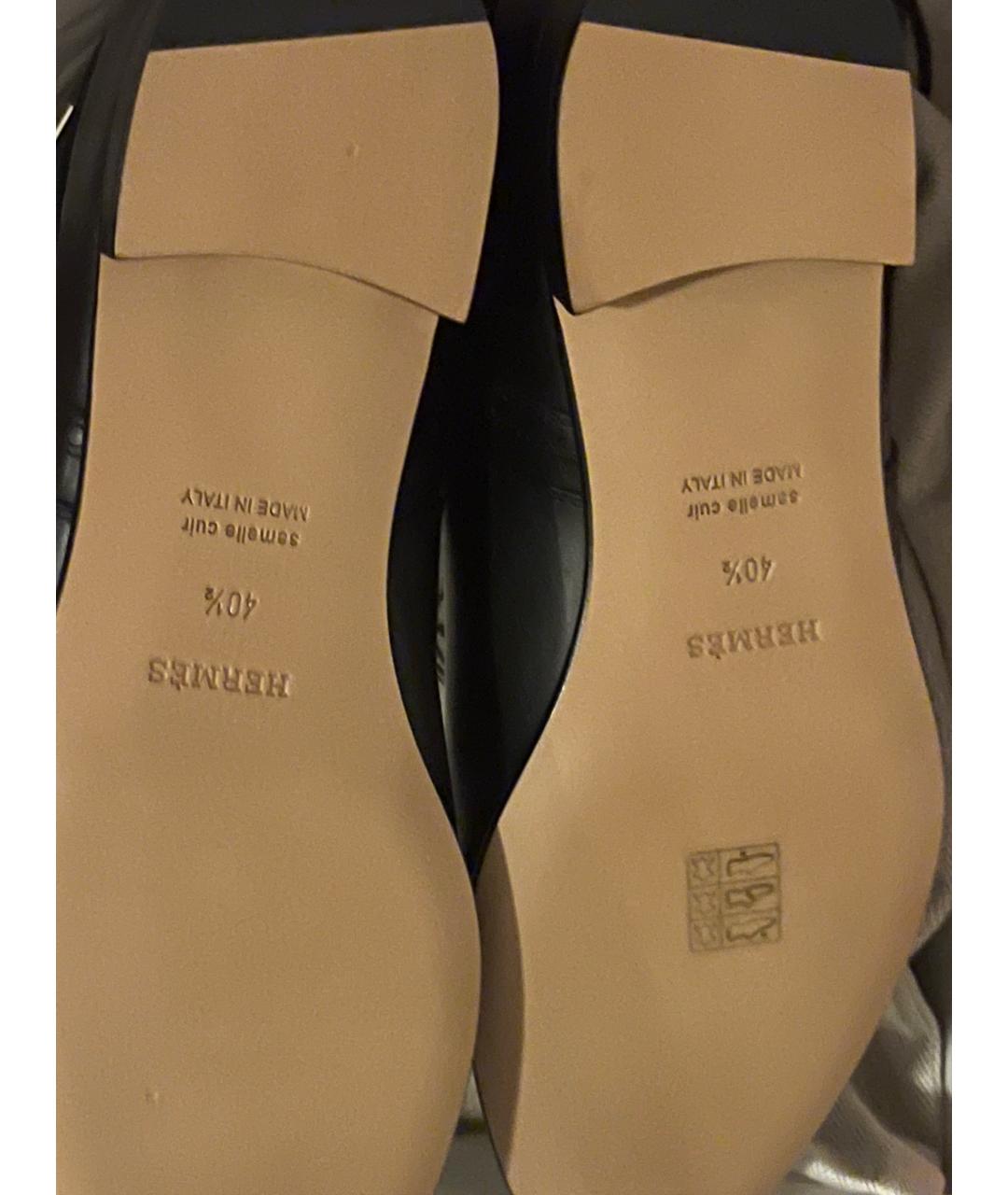 HERMES Черные кожаные ботинки, фото 5