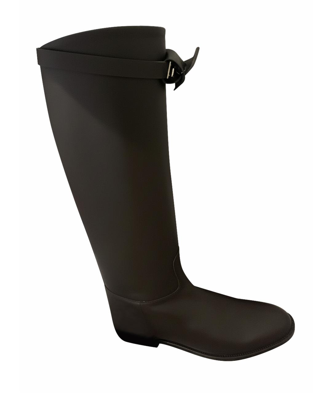 HERMES Коричневые кожаные сапоги, фото 1