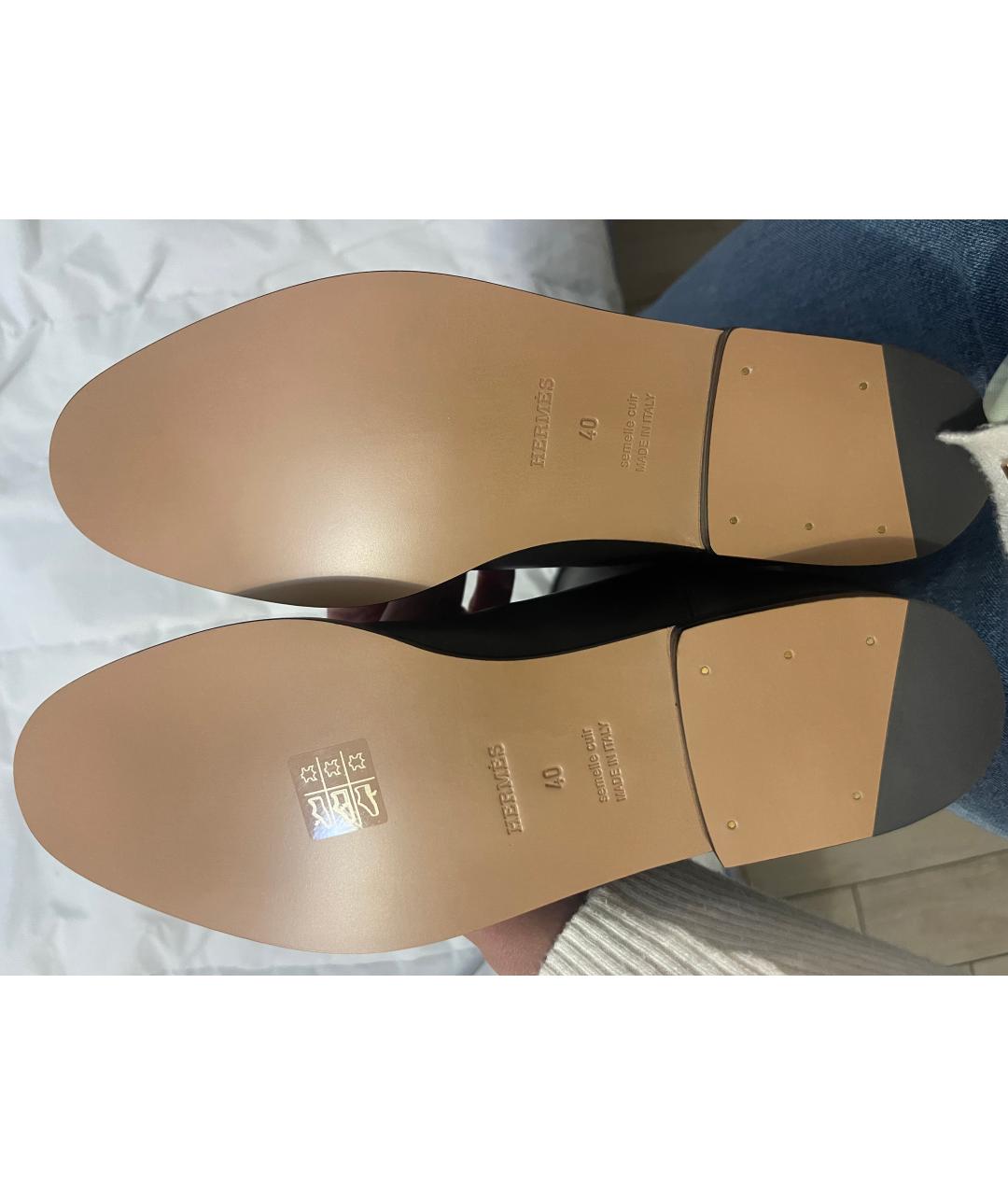 HERMES Коричневые кожаные сапоги, фото 4