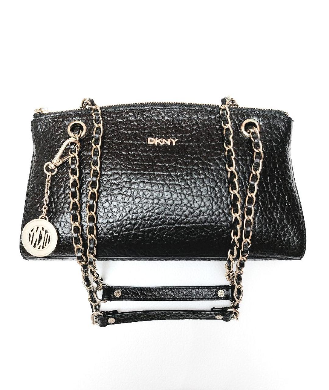 DKNY Черная сумка через плечо из лакированной кожи, фото 7