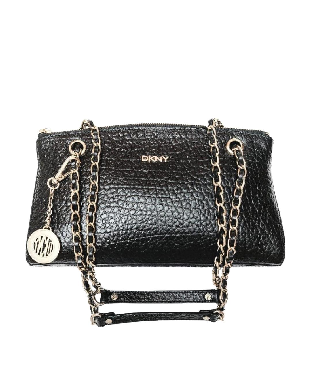 DKNY Черная сумка через плечо из лакированной кожи, фото 1