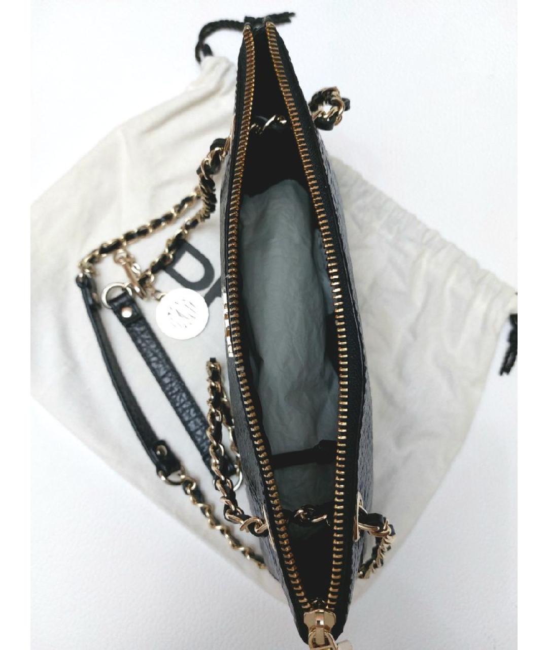 DKNY Черная сумка через плечо из лакированной кожи, фото 3