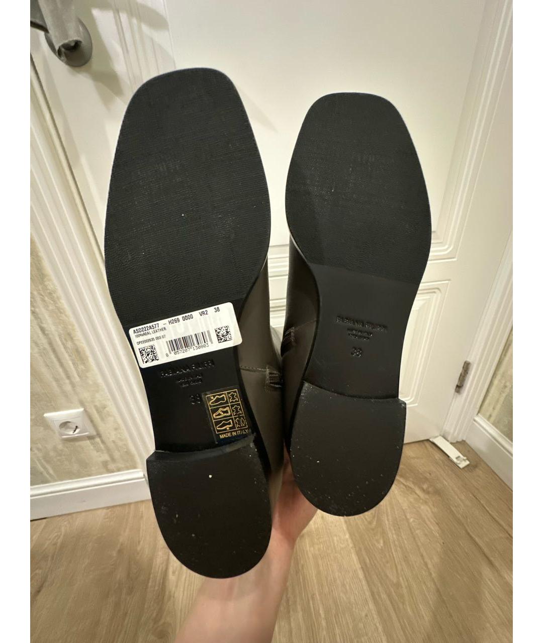 FABIANA FILIPPI Антрацитовые кожаные сапоги, фото 5