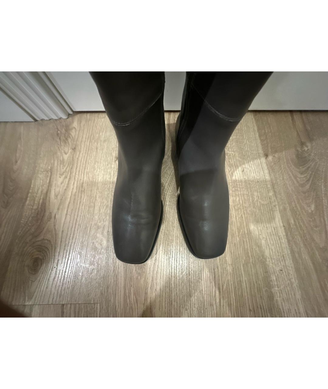 FABIANA FILIPPI Антрацитовые кожаные сапоги, фото 3