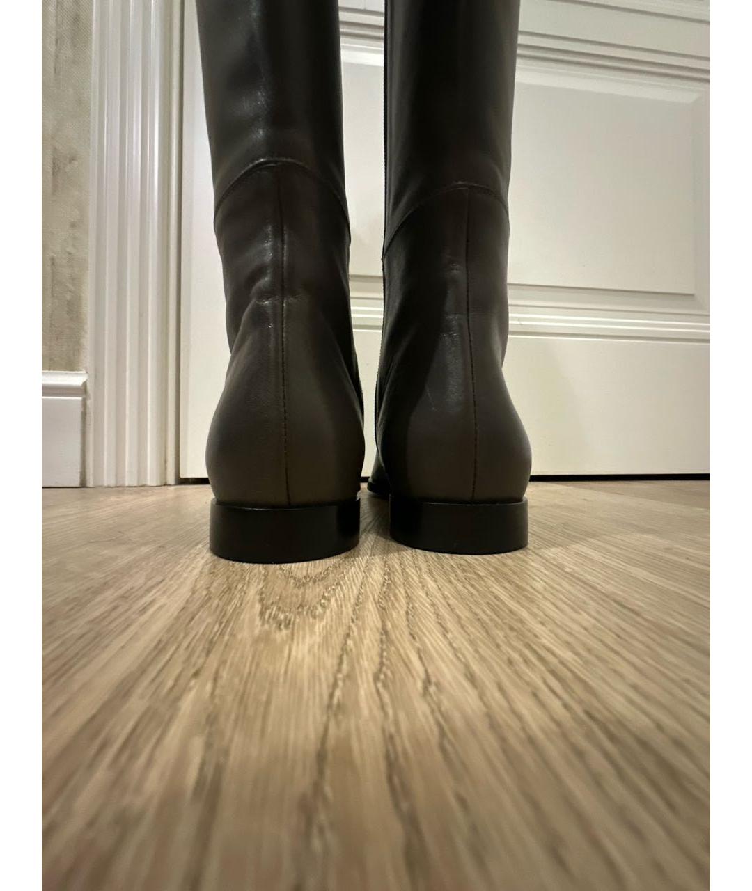 FABIANA FILIPPI Антрацитовые кожаные сапоги, фото 4