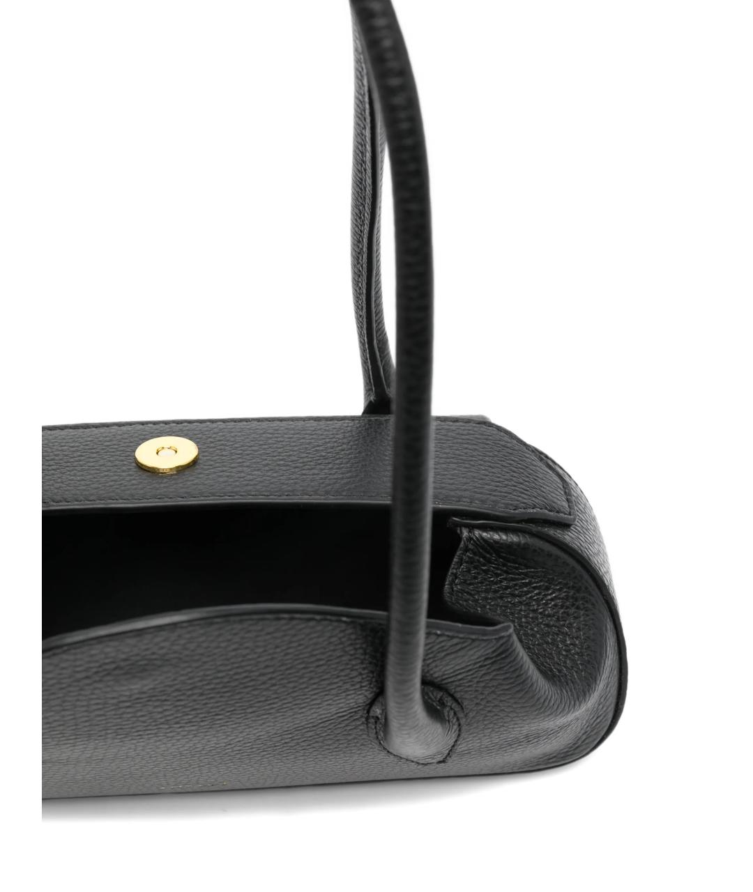 YUZEFI Черная кожаная сумка с короткими ручками, фото 5