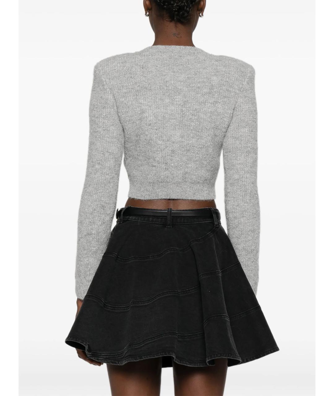 SELF-PORTRAIT Серый шерстяной кардиган, фото 4