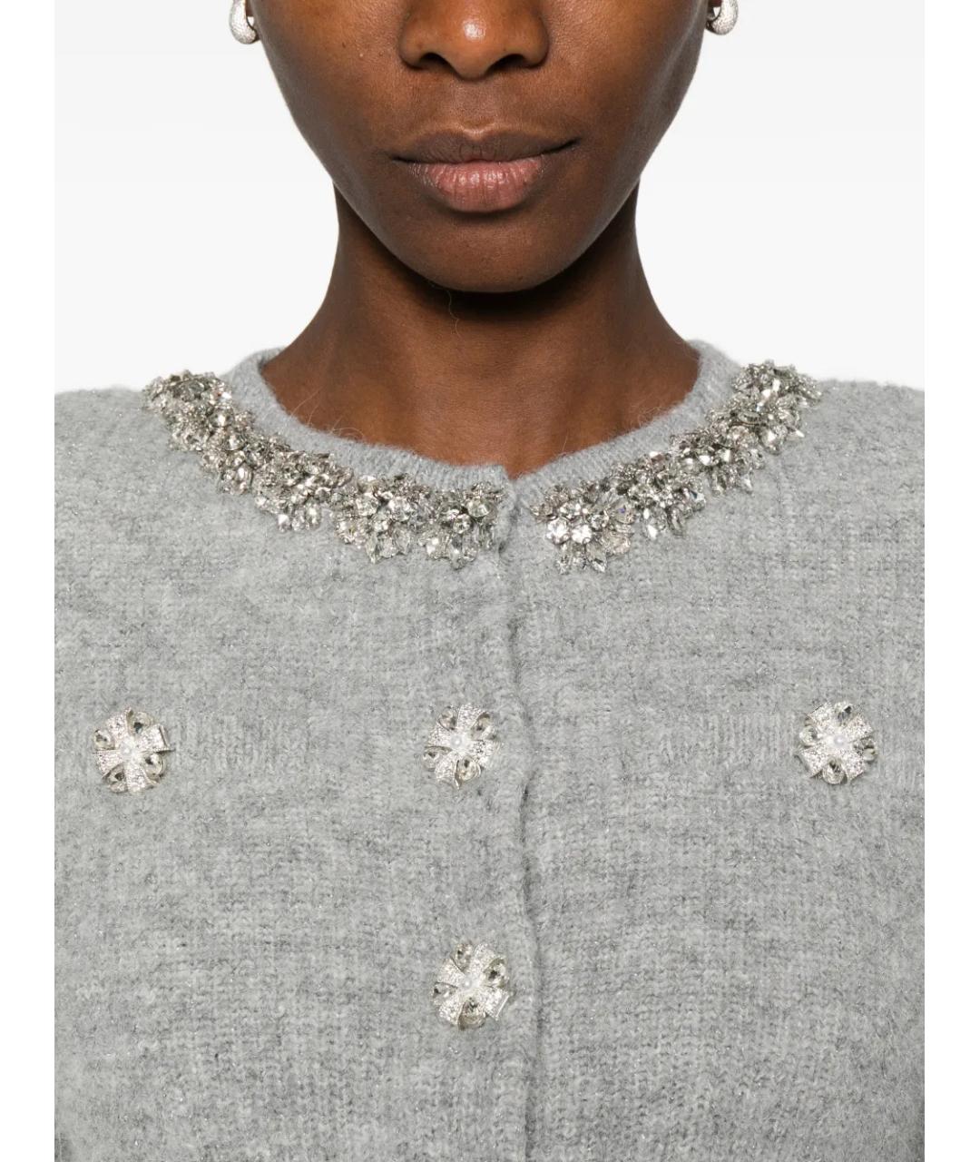 SELF-PORTRAIT Серый шерстяной кардиган, фото 5