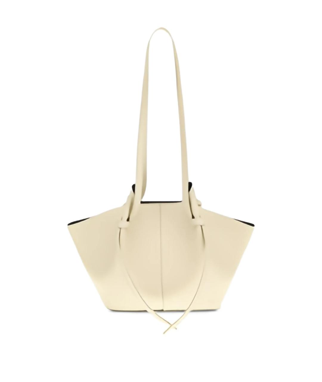 YUZEFI Белая кожаная сумка тоут, фото 2