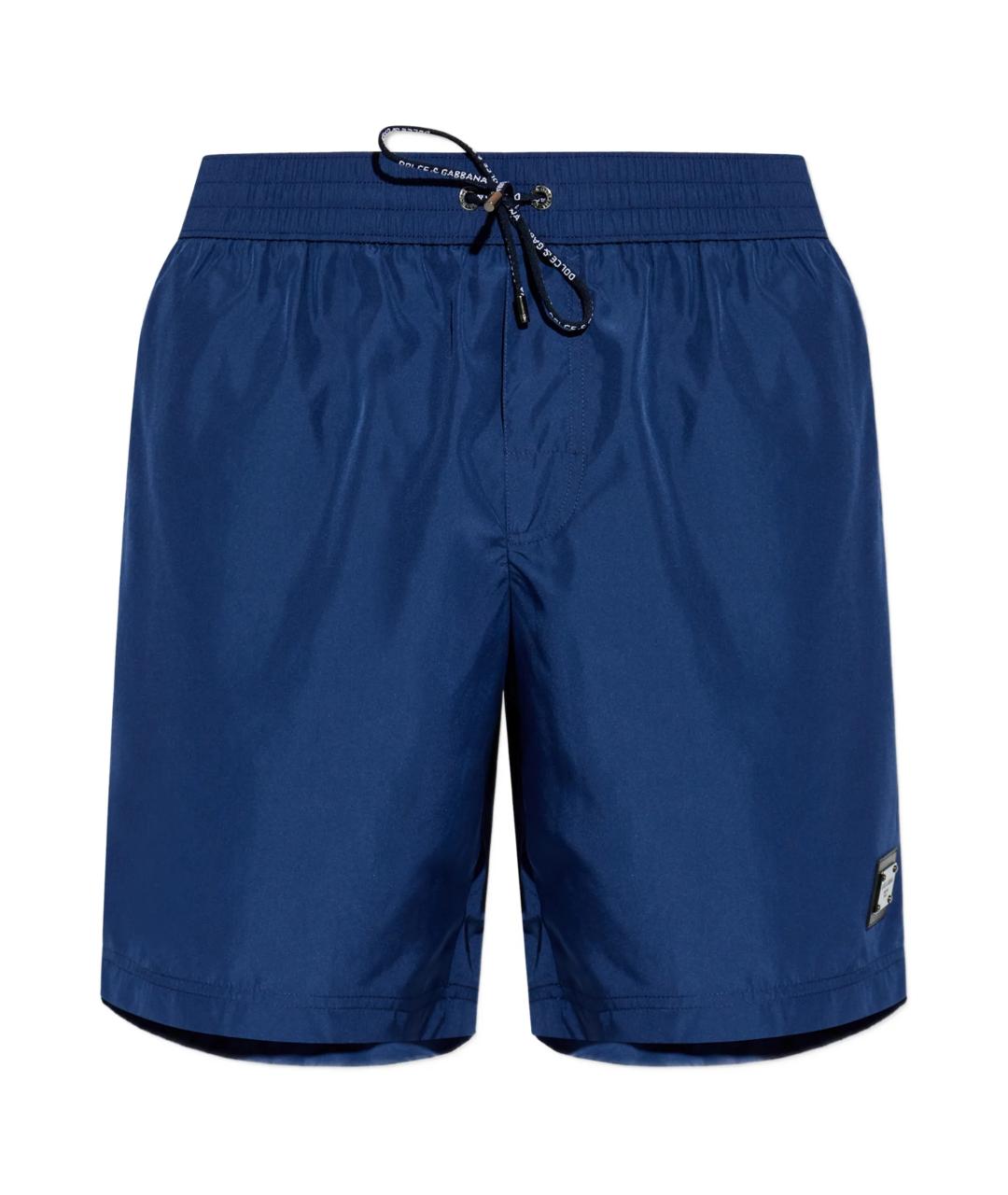 DOLCE&GABBANA Синие полиэстеровые шорты, фото 1