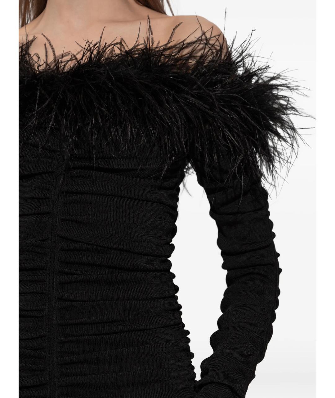 SELF-PORTRAIT Черное вискозное вечернее платье, фото 5