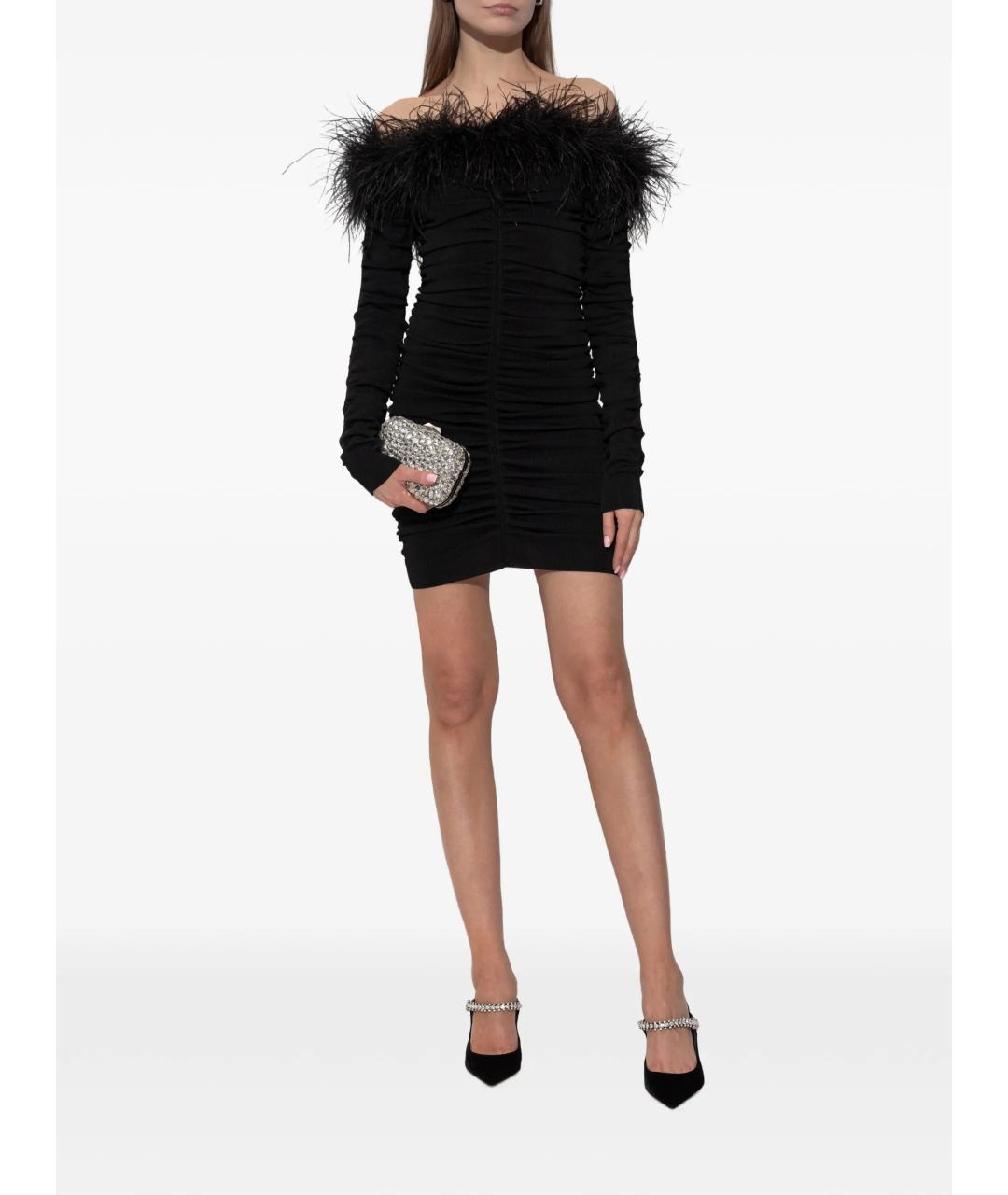 SELF-PORTRAIT Черное вискозное вечернее платье, фото 2