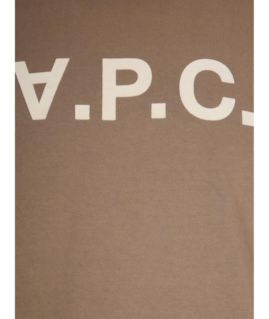 A.P.C. Коричневая хлопковая футболка, фото 3