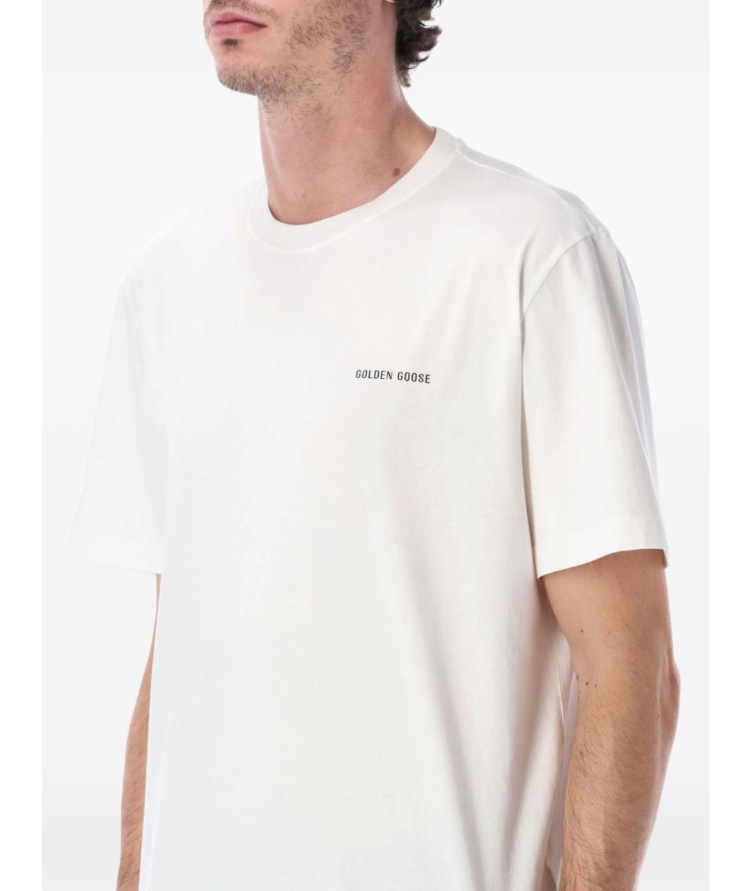 GOLDEN GOOSE DELUXE BRAND Белая хлопковая футболка, фото 4