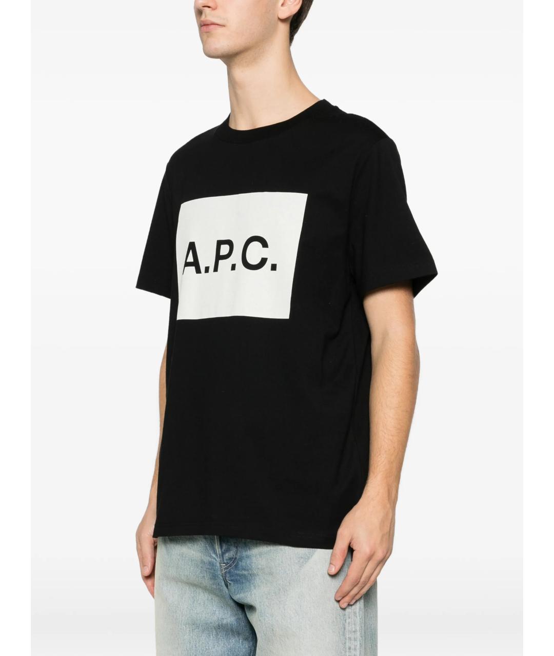 A.P.C. Черная хлопковая футболка, фото 3