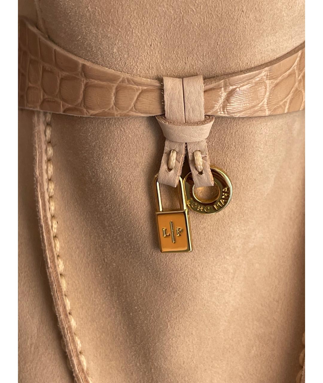 LORO PIANA Бежевые лоферы из экзотической кожи, фото 6