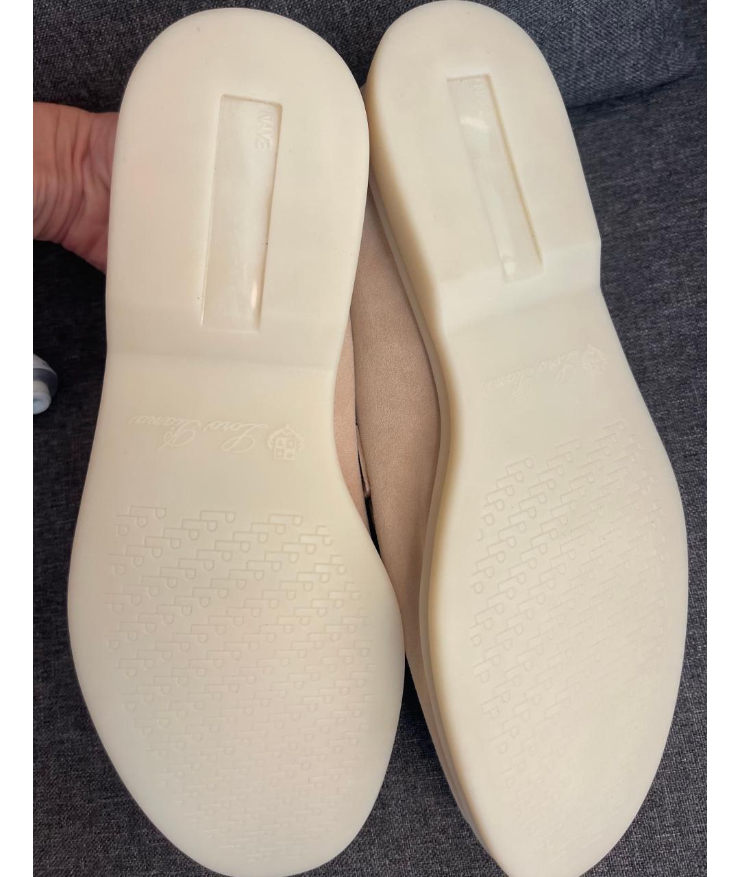 LORO PIANA Бежевые лоферы из экзотической кожи, фото 5