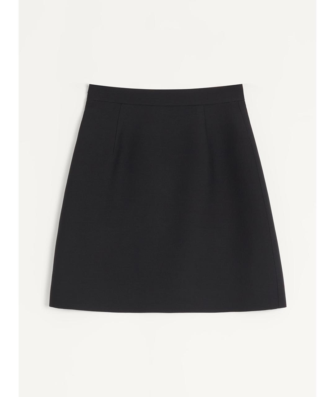 VALENTINO Черная шерстяная юбка мини, фото 2