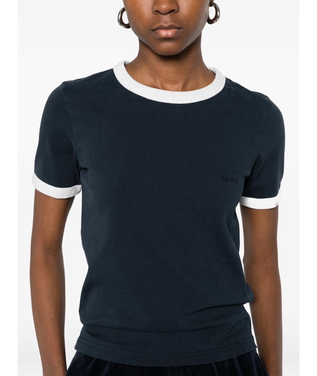 A.P.C. Синяя хлопковая футболка, фото 5