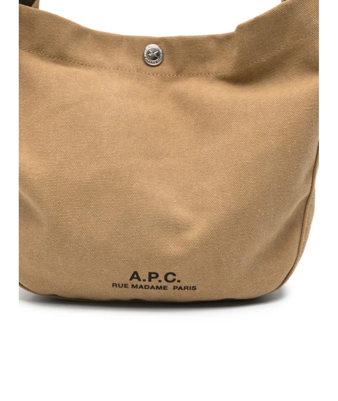 A.P.C. Бежевая синтетическая сумка через плечо, фото 4