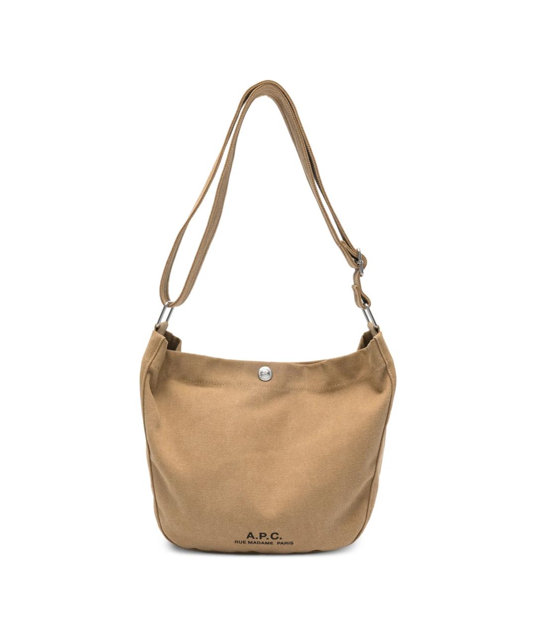 A.P.C. Бежевая синтетическая сумка через плечо, фото 1
