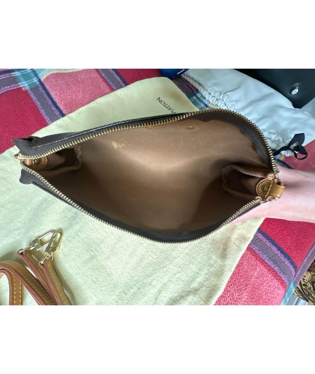 LOUIS VUITTON Коричневая сумка через плечо из искусственной кожи, фото 4