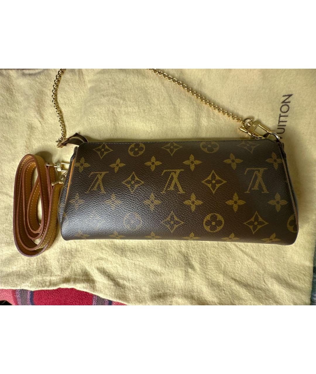 LOUIS VUITTON Коричневая сумка через плечо из искусственной кожи, фото 3