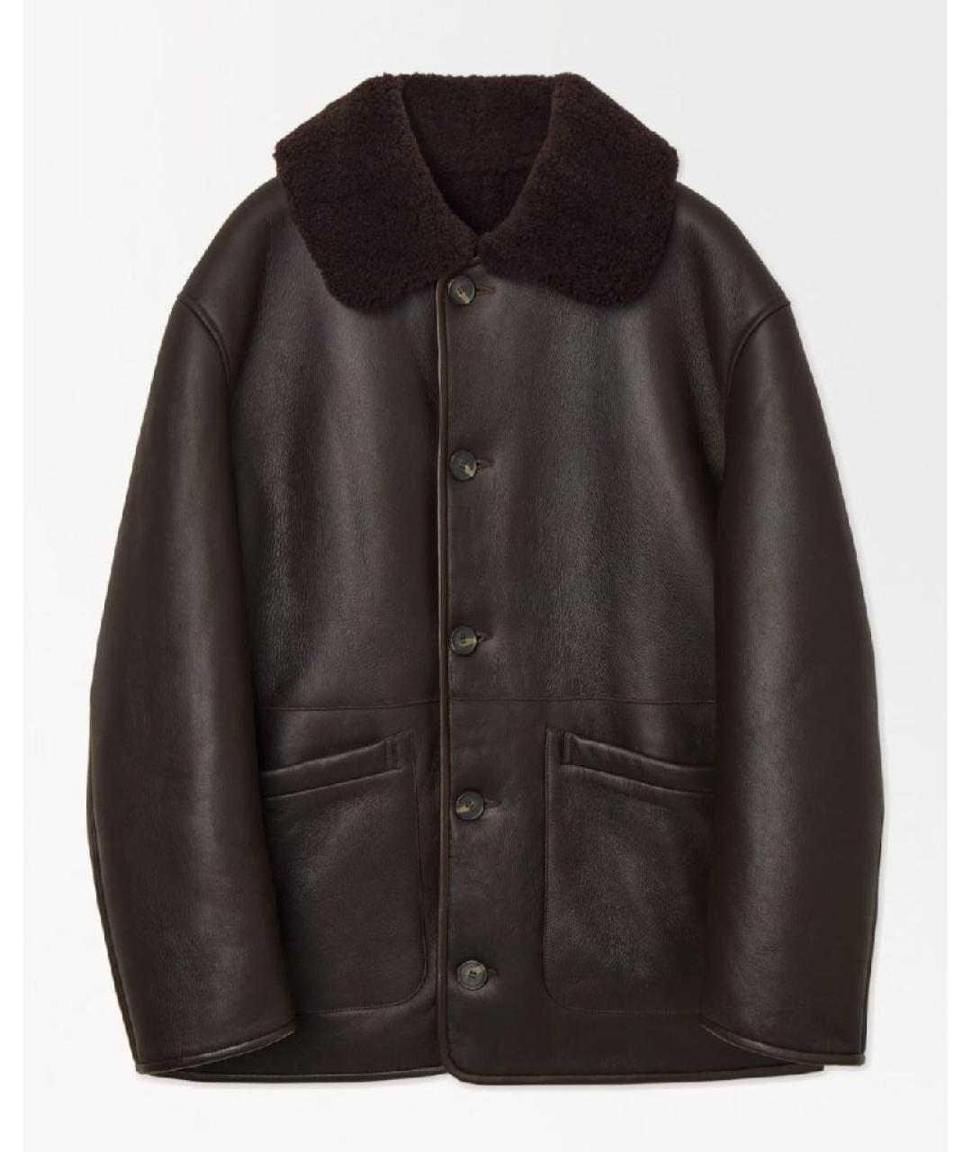 COS Коричневая кожаная куртка, фото 6
