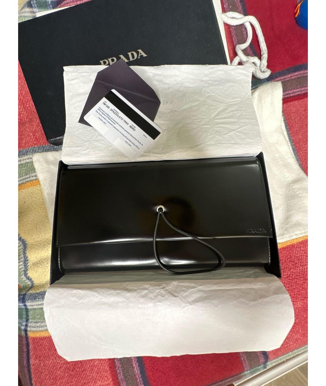 PRADA Черный кожаный кошелек, фото 9