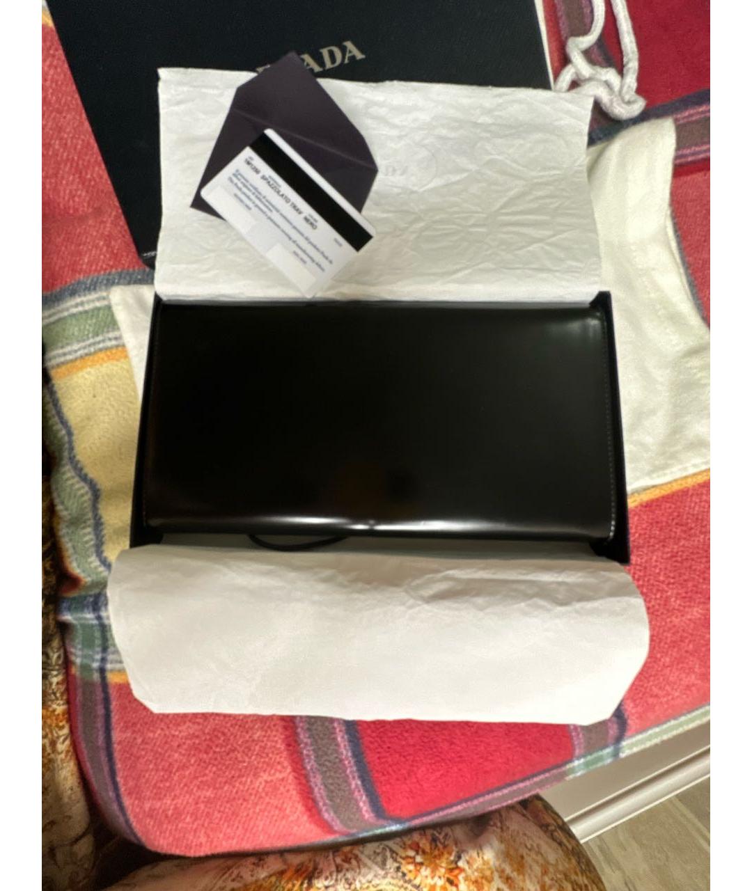 PRADA Черный кожаный кошелек, фото 3