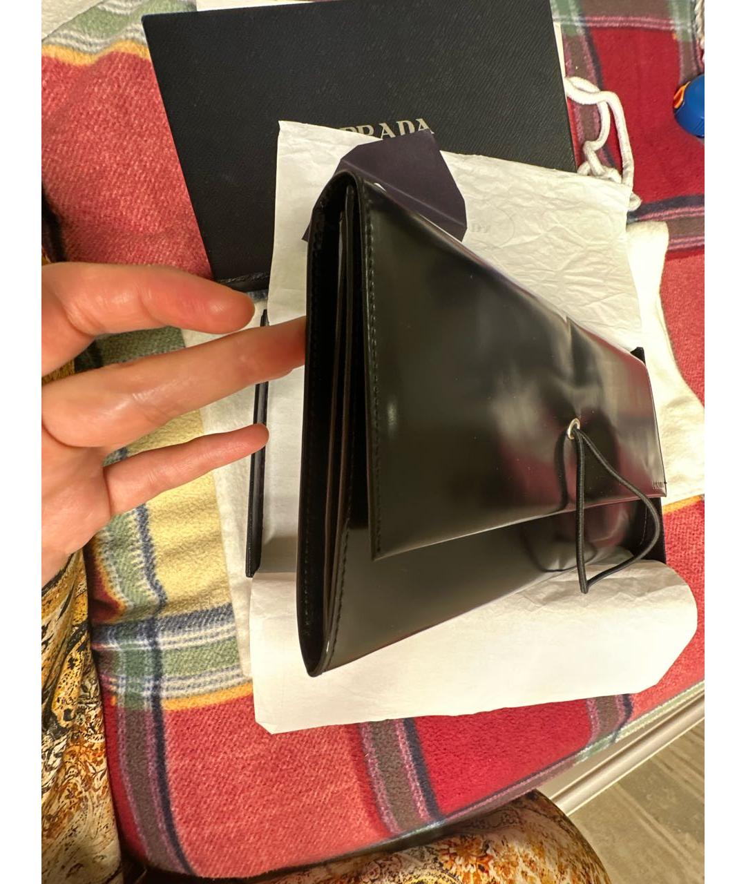 PRADA Черный кожаный кошелек, фото 2