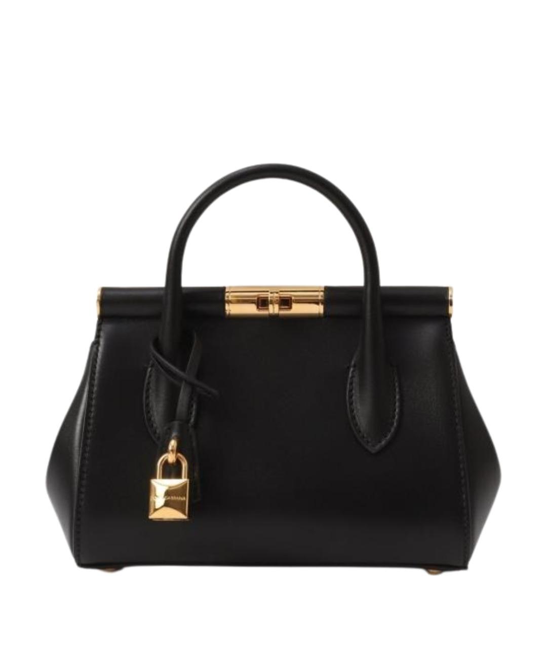 DOLCE&GABBANA Черная кожаная сумка с короткими ручками, фото 1