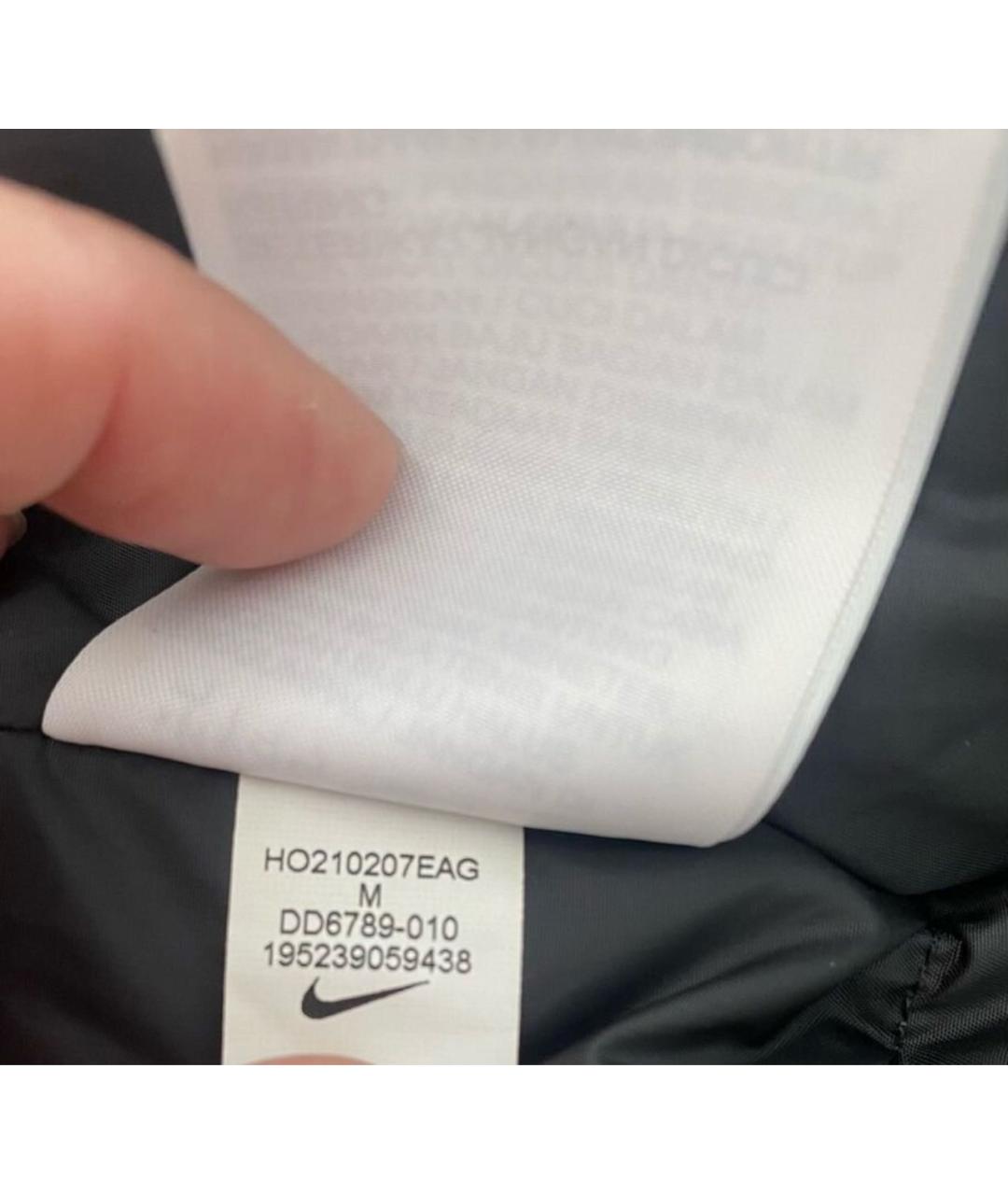 NIKE Черный полиэстеровый пуховик, фото 3