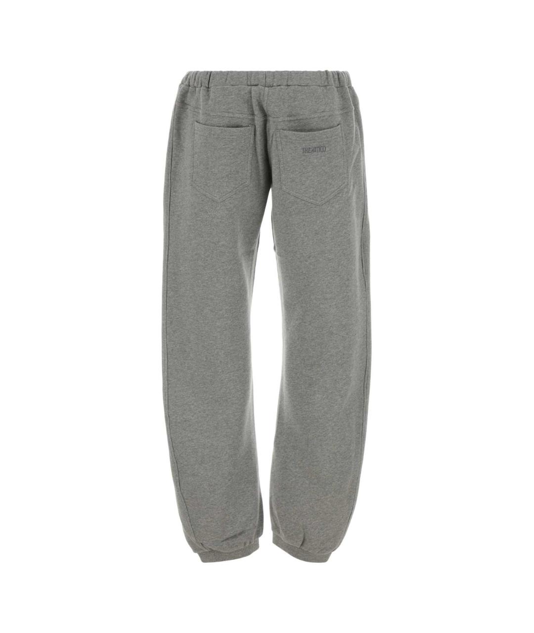 THE ATTICO Серые хлопковые прямые брюки, фото 2