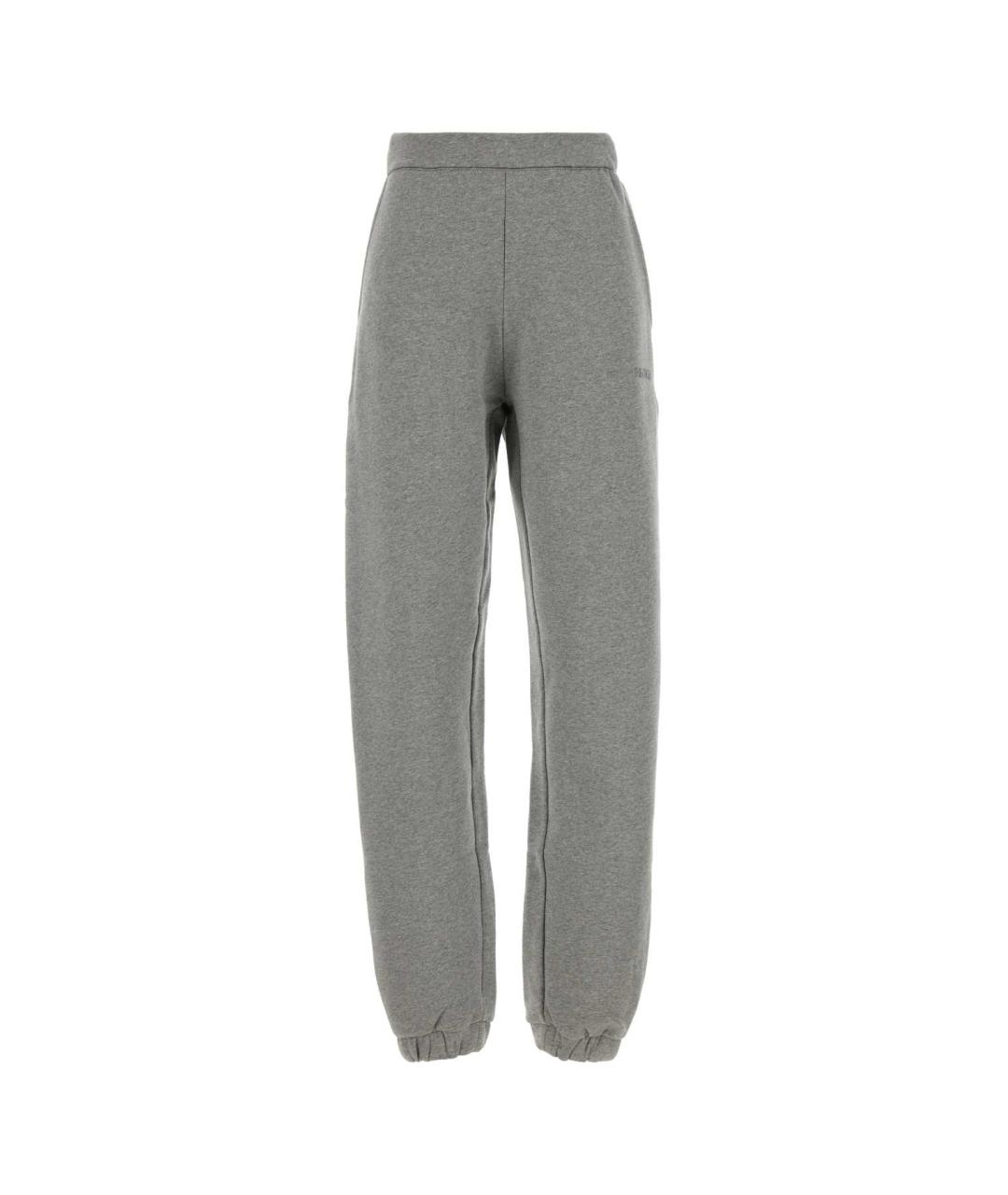 THE ATTICO Серые хлопковые прямые брюки, фото 1