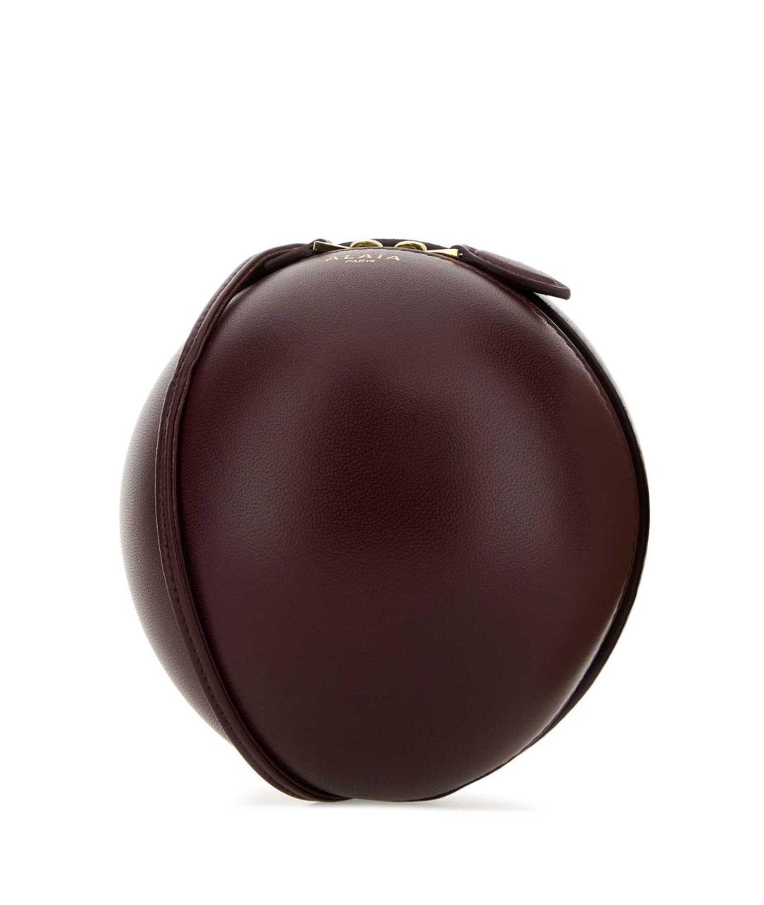 ALAIA Бордовая кожаная сумка с короткими ручками, фото 2