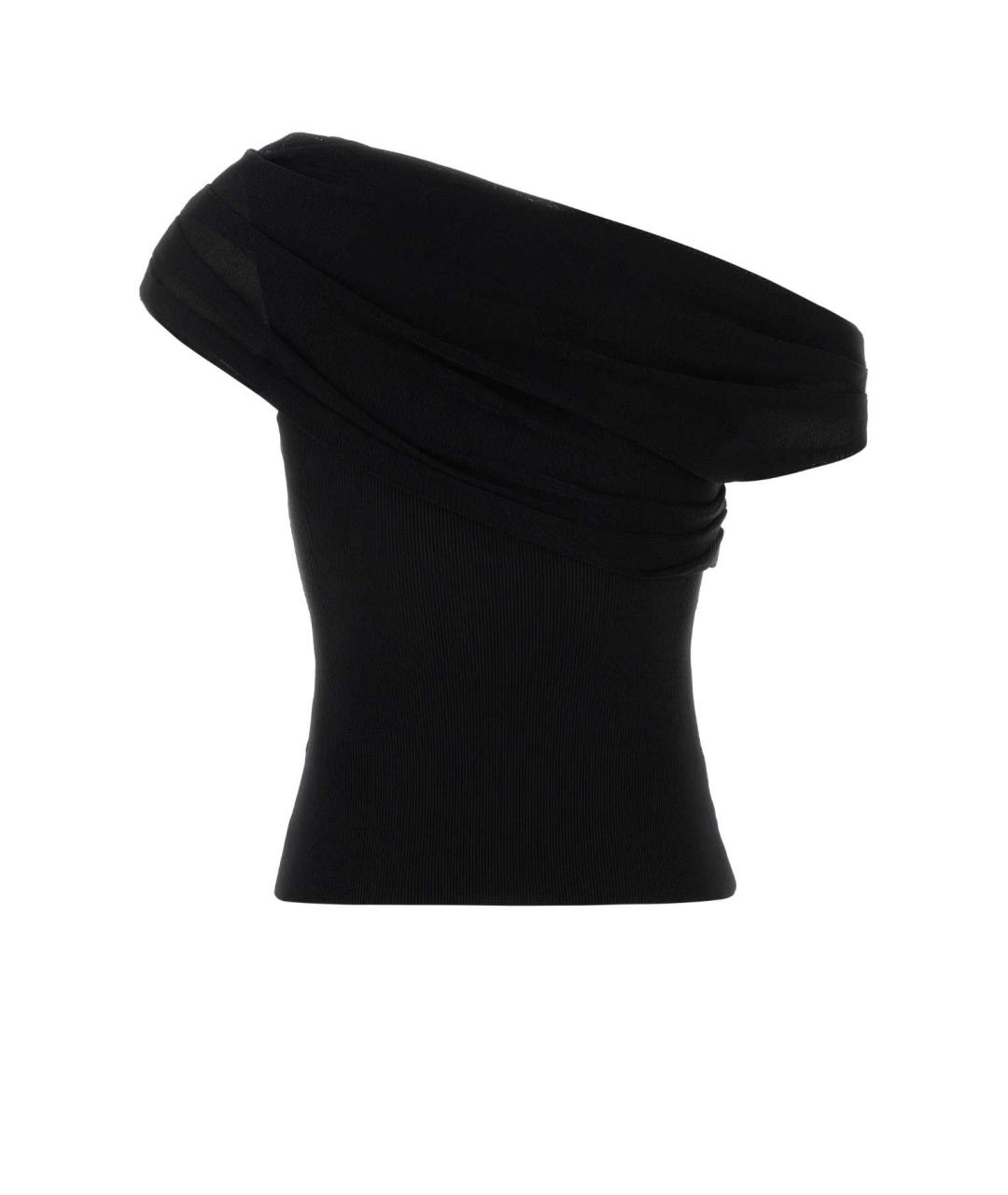 SELF-PORTRAIT Черная вискозная футболка, фото 2