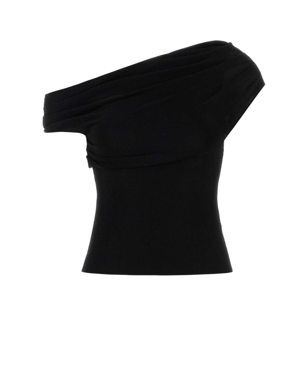 SELF-PORTRAIT Черная вискозная футболка, фото 1